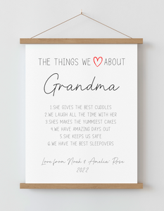 'The things we love about...' A4 Print