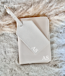 Personalised Passport Cover and Luggage Tag Set