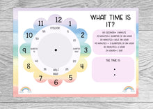 Load image into Gallery viewer, What time is it? Laminated Worksheet
