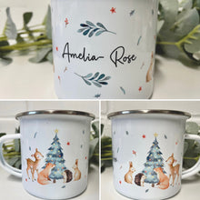 Load image into Gallery viewer, Winter Woodland Enamel Mug and Decoration Set
