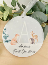 Load image into Gallery viewer, Personalised Snow Woodland Decoration
