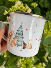 Load image into Gallery viewer, Winter Woodland Enamel Mug and Decoration Set
